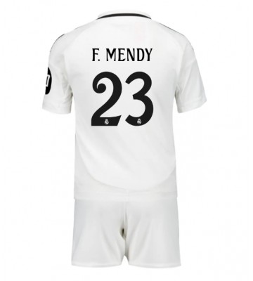 Real Madrid Ferland Mendy #23 Primera Equipación Niños 2024-25 Manga Corta (+ Pantalones cortos)